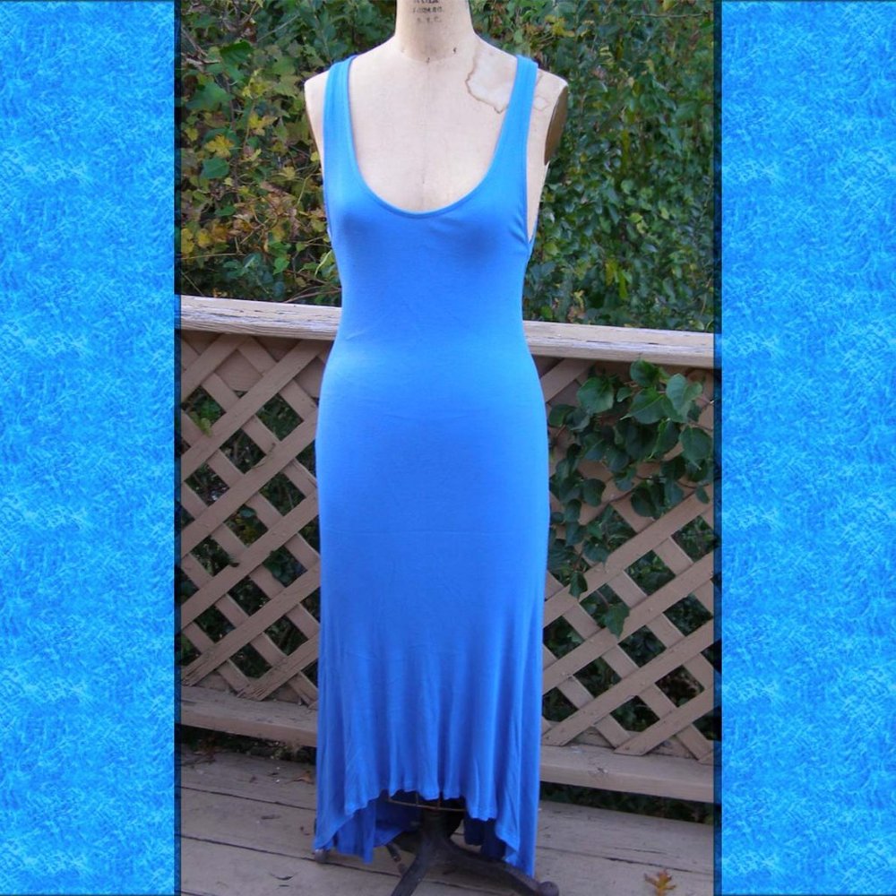 New ZARA blue Maxi Tank Dress size M 8-10 Stretchy